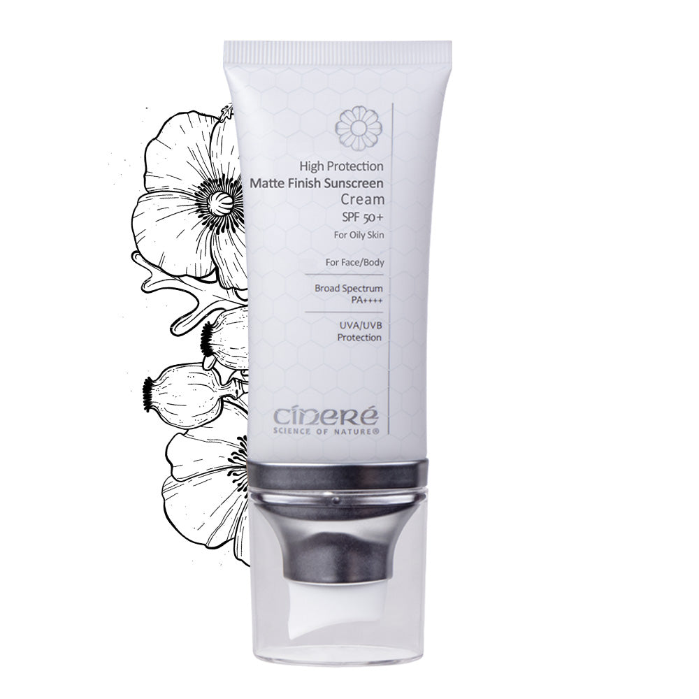Cinere High Protection Matte Finish Sunscreen Cream SPF 50+ for Oily Skin - 50ml